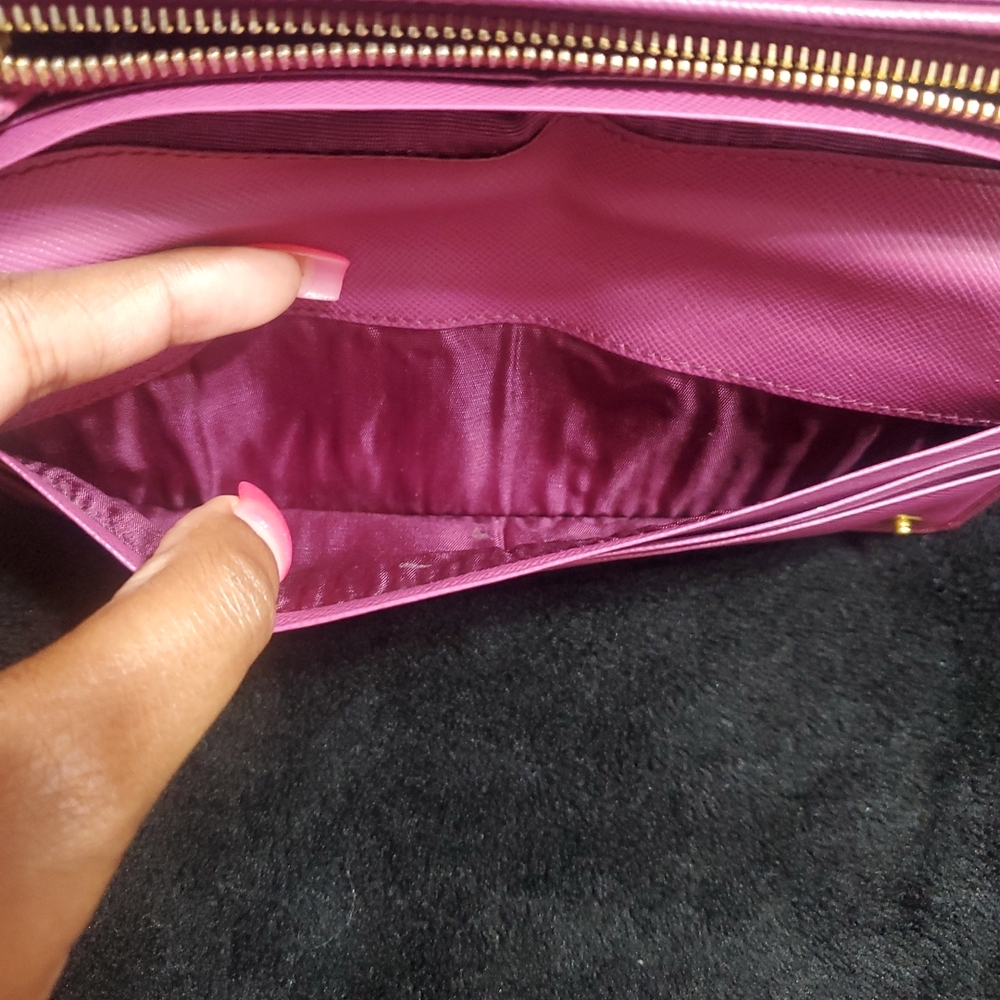 $SOLD$ Prada Pink Nylon and Leather Continental Wallet - Picture 10 of 12